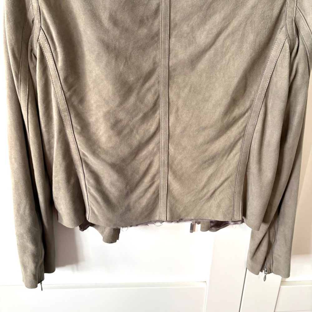 Gianetti Women's Taupe Italian Suede Zip Front‎ Jacket in Size S - Picture 11 of 14